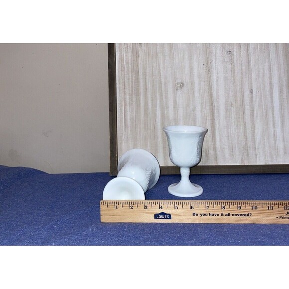 Set of 2 Indiana Glass Milk Glass Goblet - Picture 7 of 8